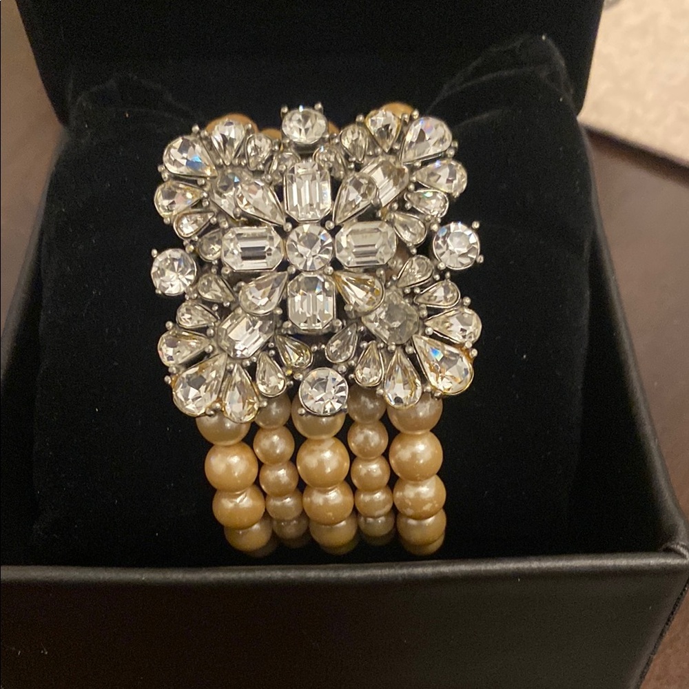 Gold and Silver Art Deco Crystal Bracelet